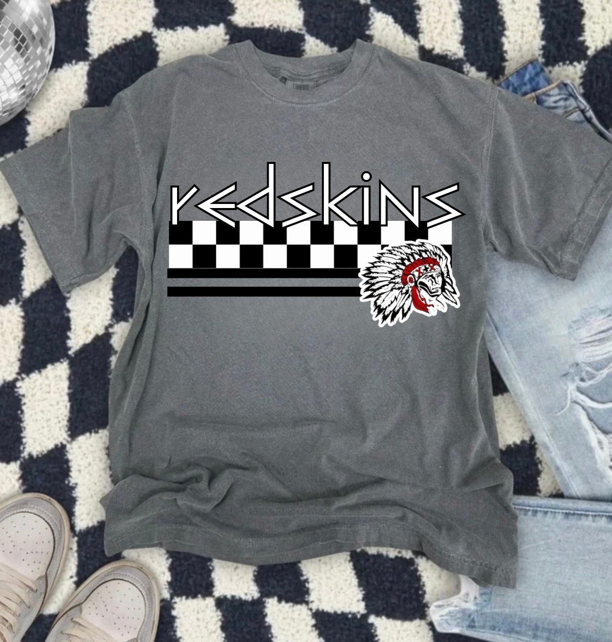 Retro Redskins Checkered Pepper Tee
