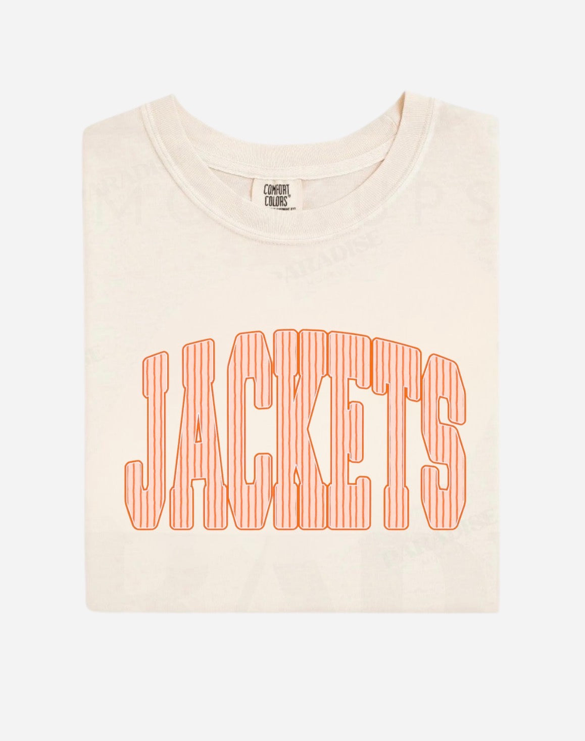 Orange Stripe Jackets ivory Tee