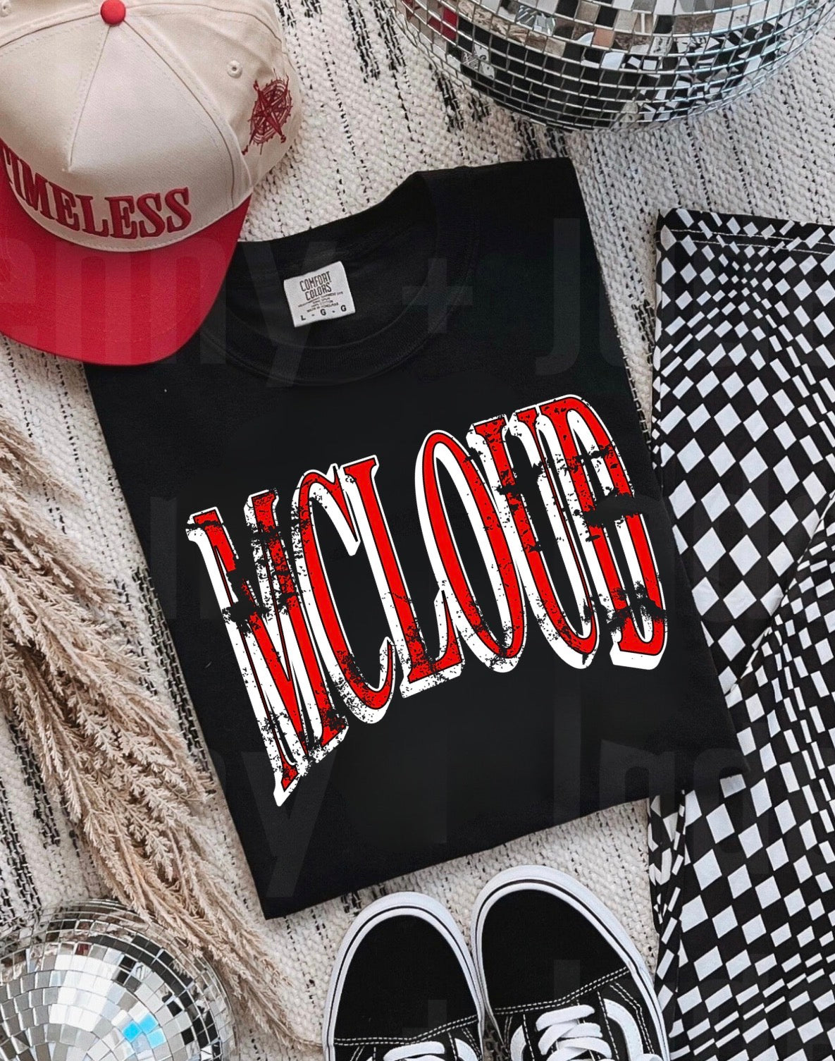 Mcloud Distressed Basic Black Tee