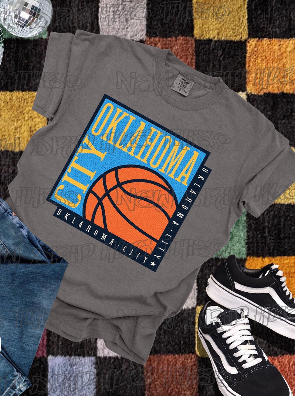 Thunder Retro BBall Square Pepper CC Tee