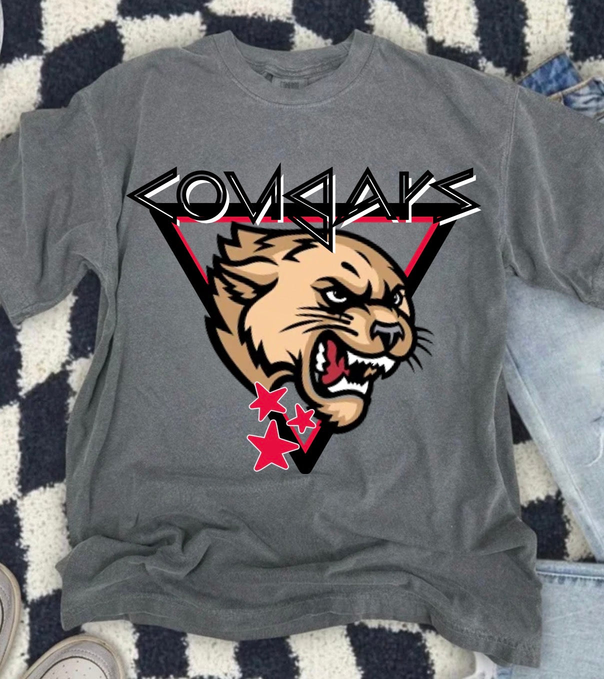 Cougars Triangle Retro Style Tee
