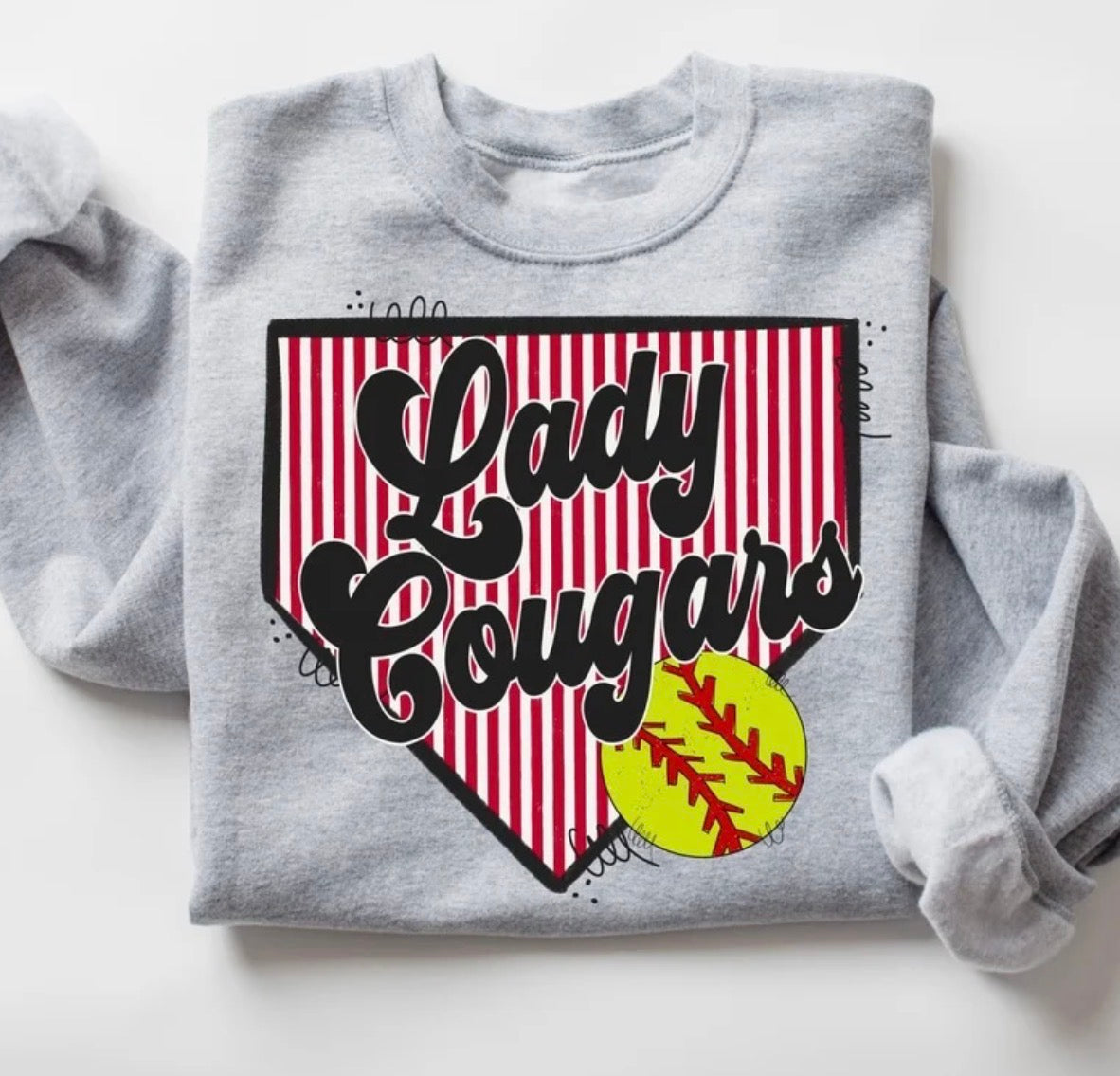 Lady Cougars Softball Home Plate Tee