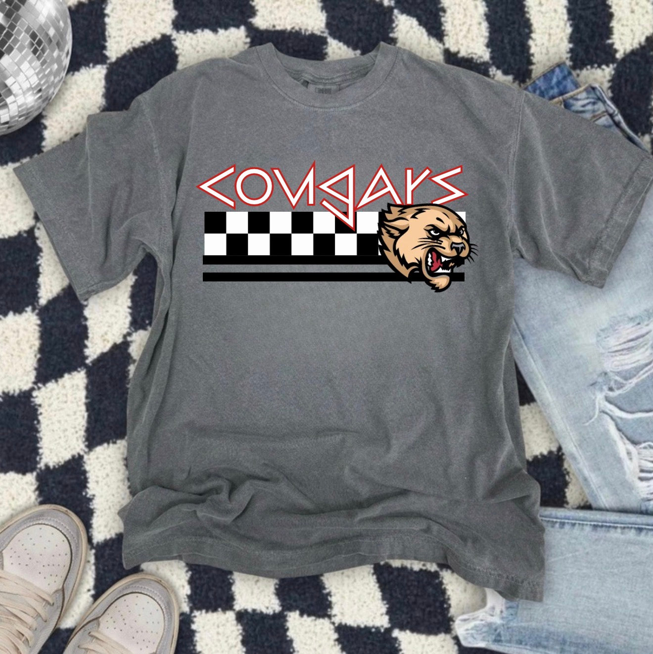 Retro Checkers Cougar Tee