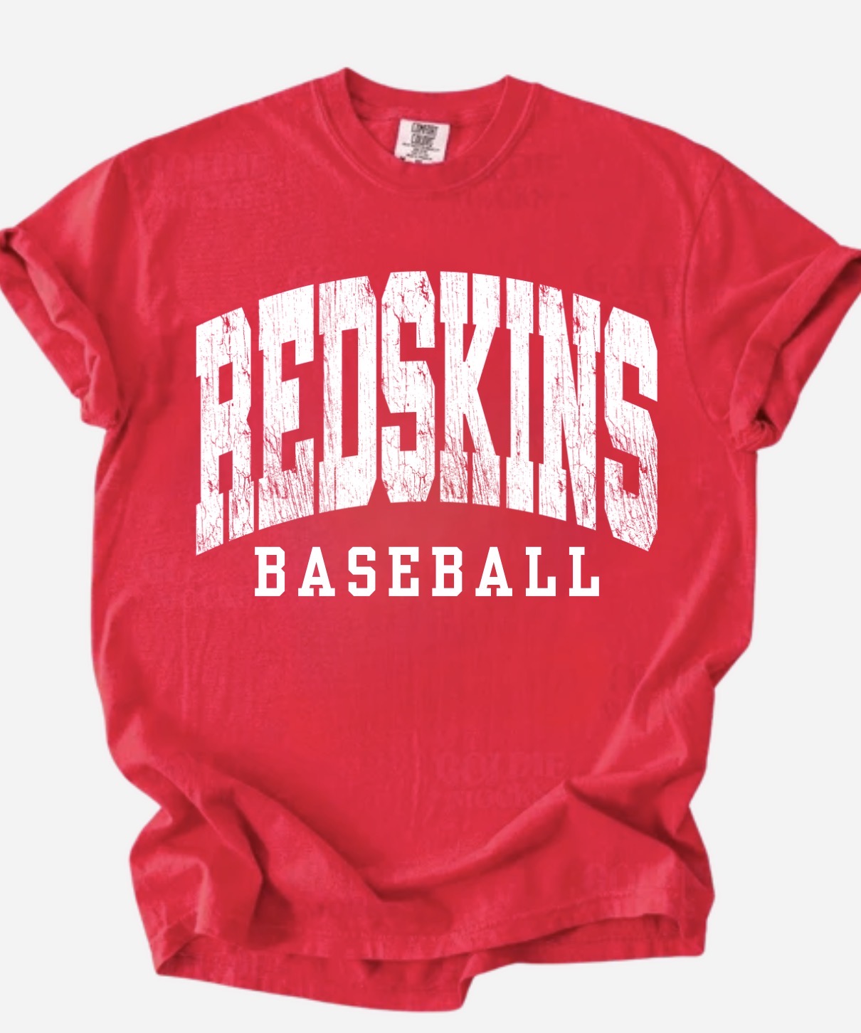 Redskins Distressed Baseball Basic Red Tee
