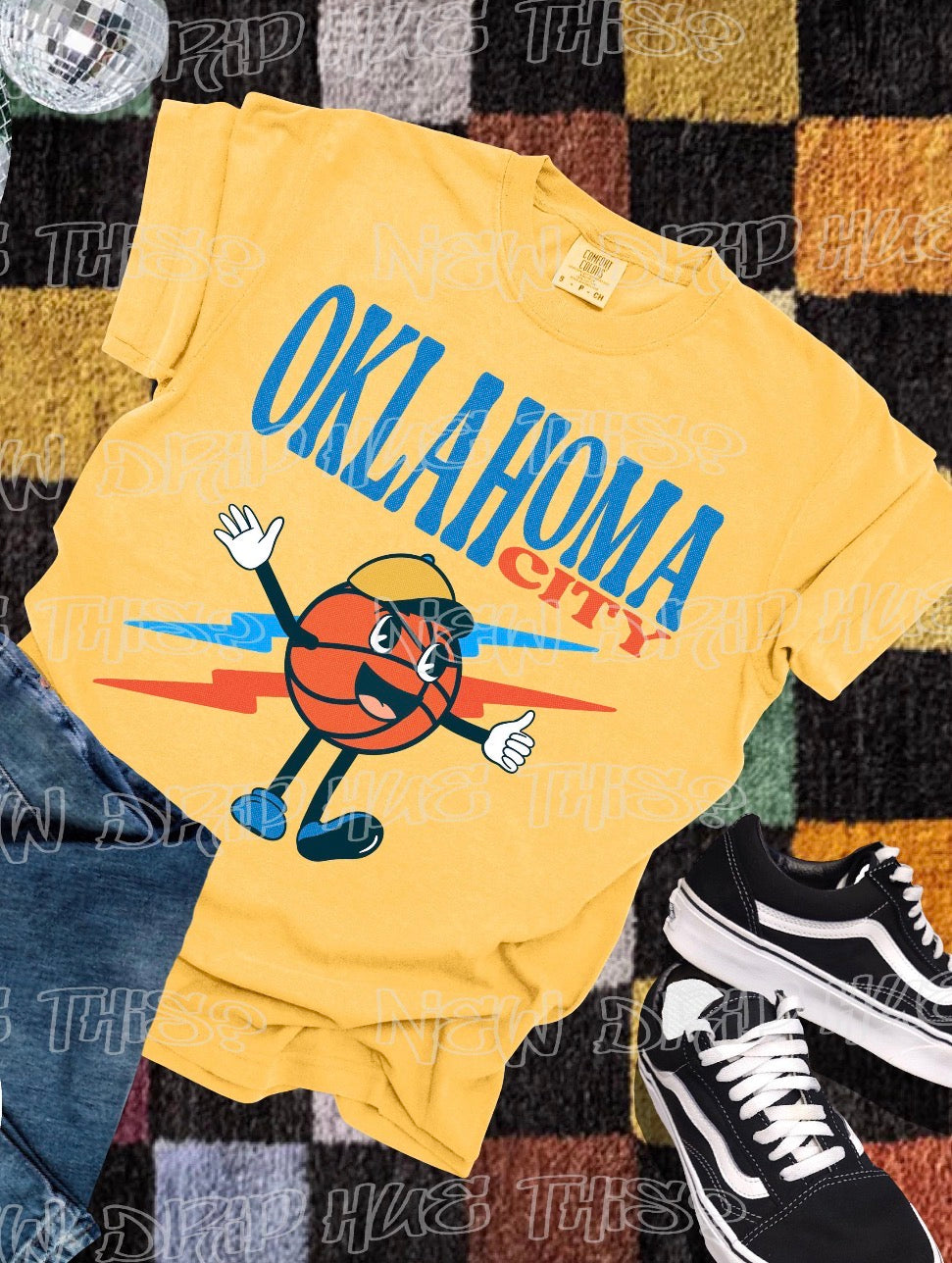 Thunder Retro BBall Lightning Butter CC Tee