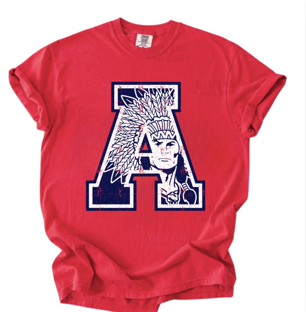 Asher A Indians Comfort Colors Red Tee
