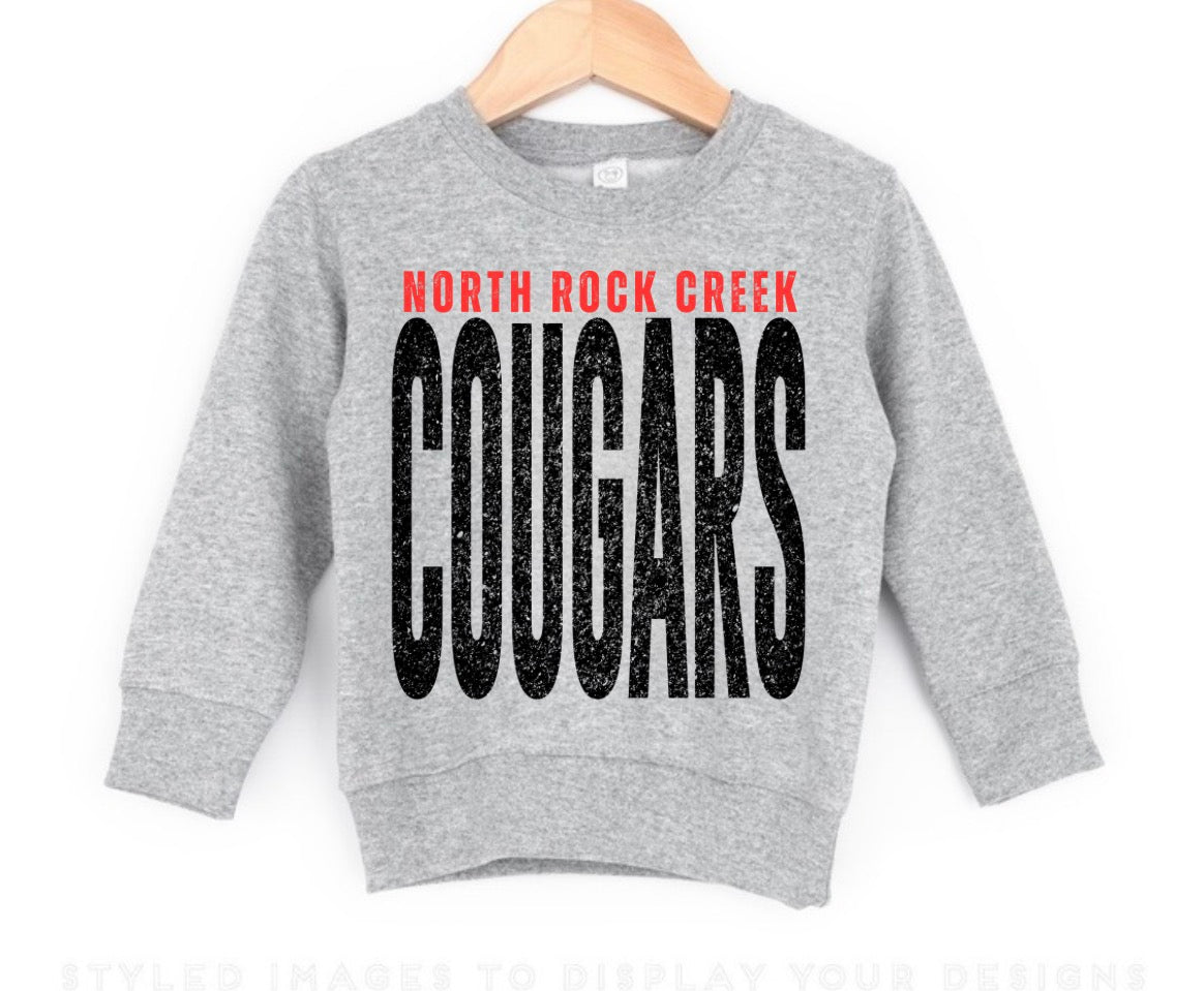 Oversized Cougars Red and Black Toddler