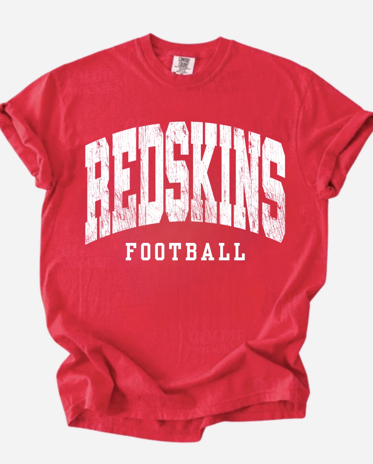 Redskins Distressed Football Basic Red Tee (Copy)