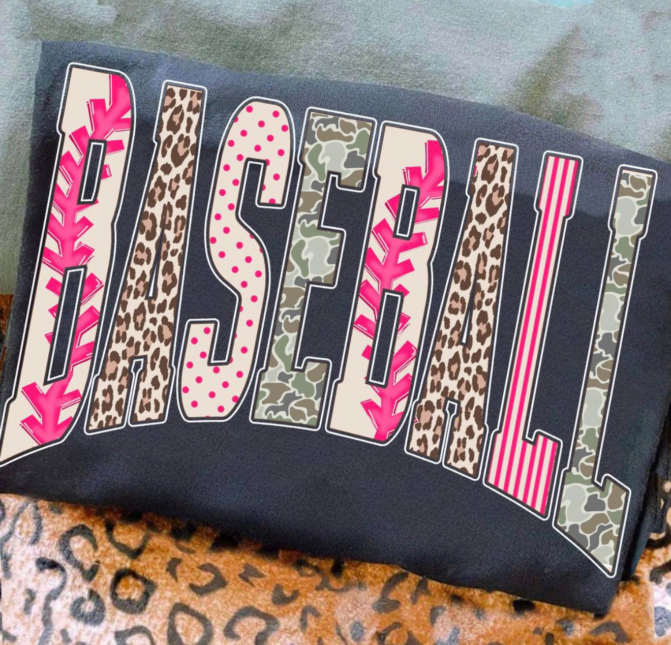 Pink Lace Baseball Pepper Tee