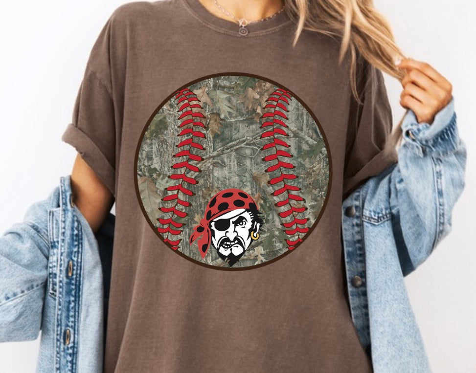 Dale Pirates Camo Baseball Tee Espresso