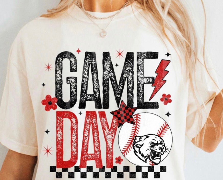 Game Day Red and Black Cougars Tee