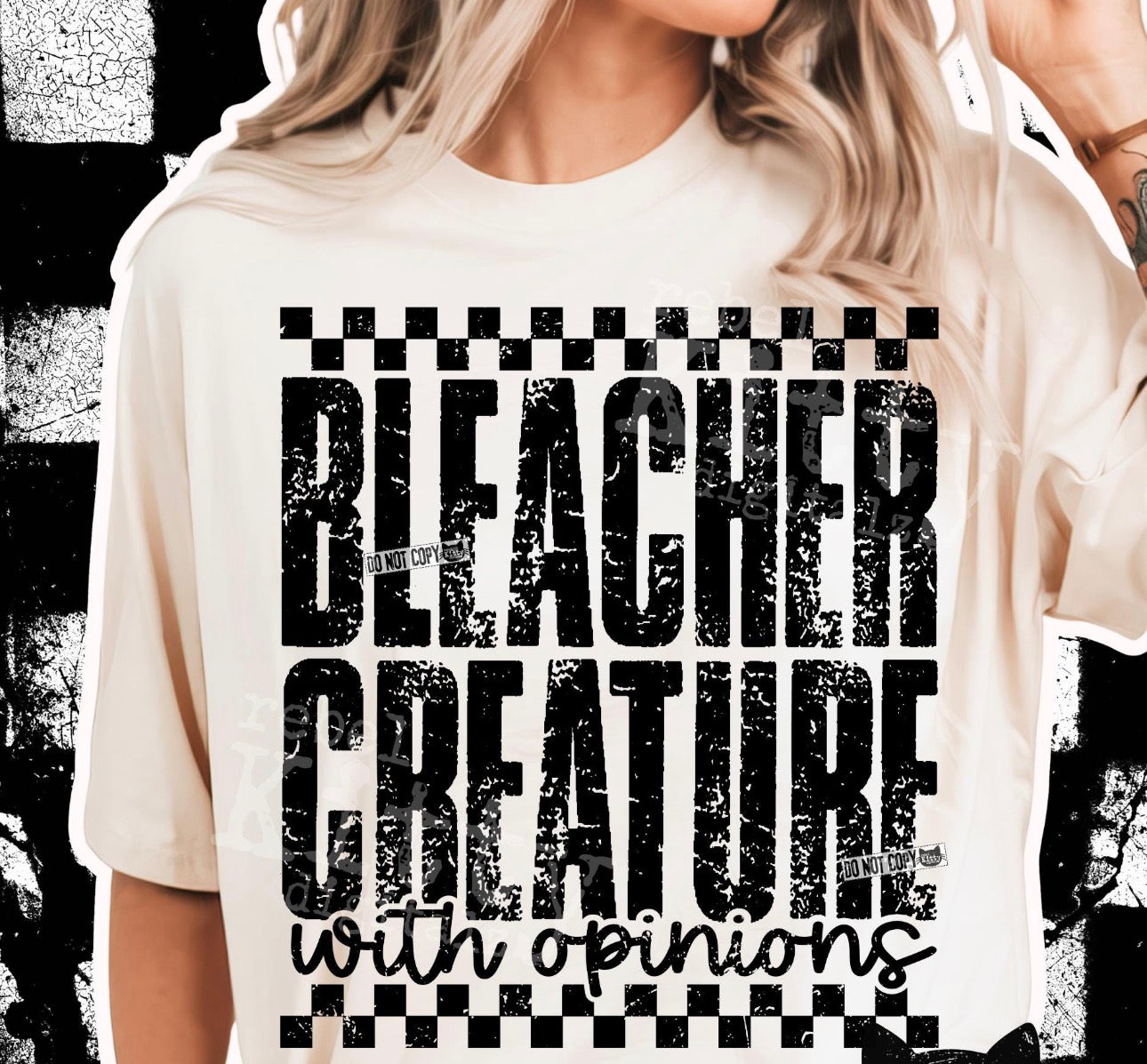 Bleacher Creature with Opinions Checkered