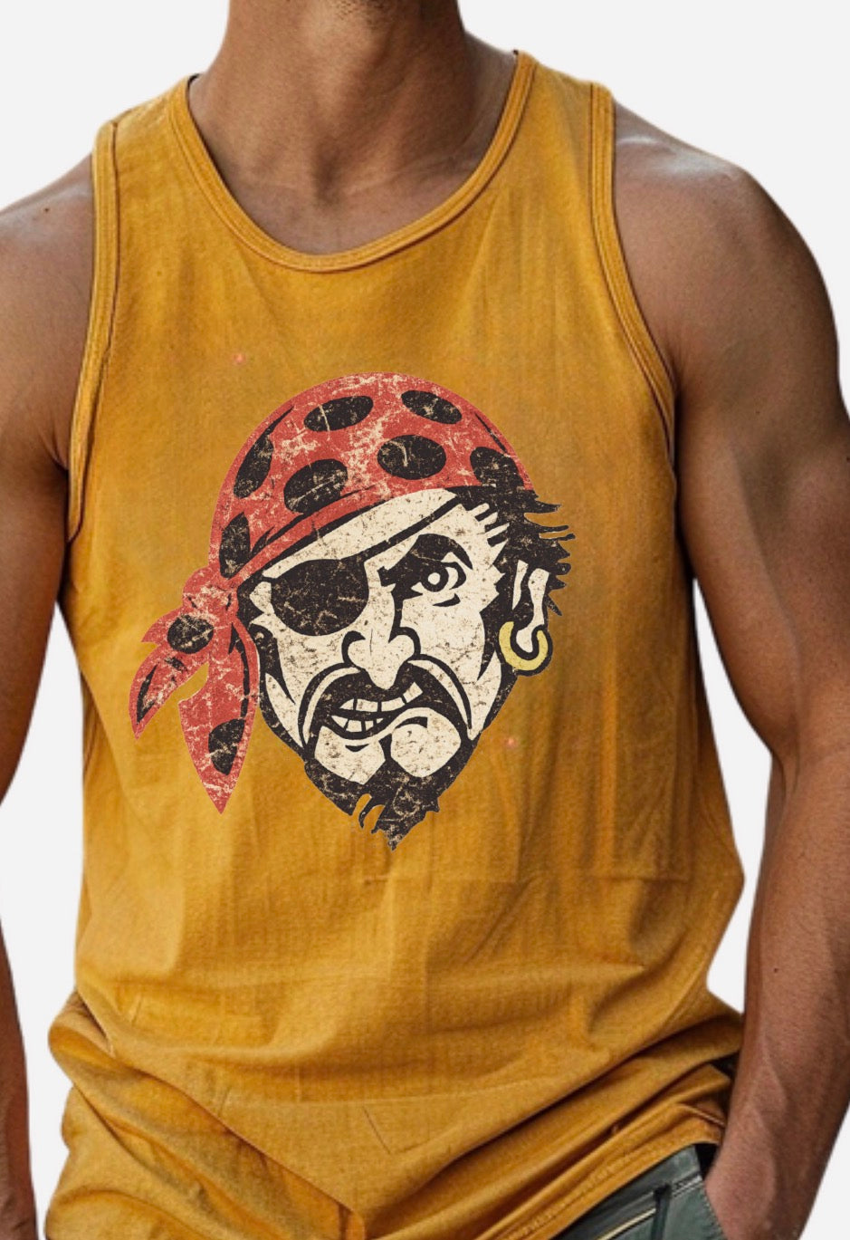 Pirate Head Gold Bella Canvas Tank Top