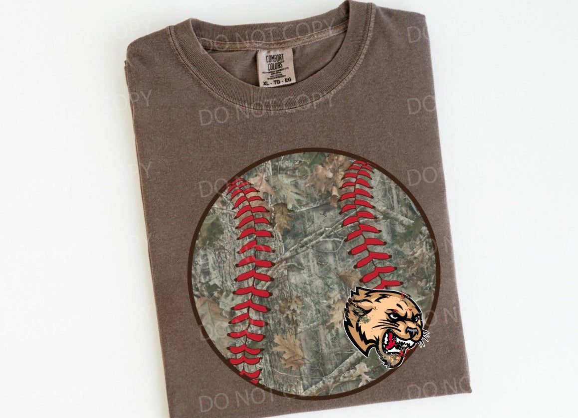 **custom** Camo Baseball Mascot Tee