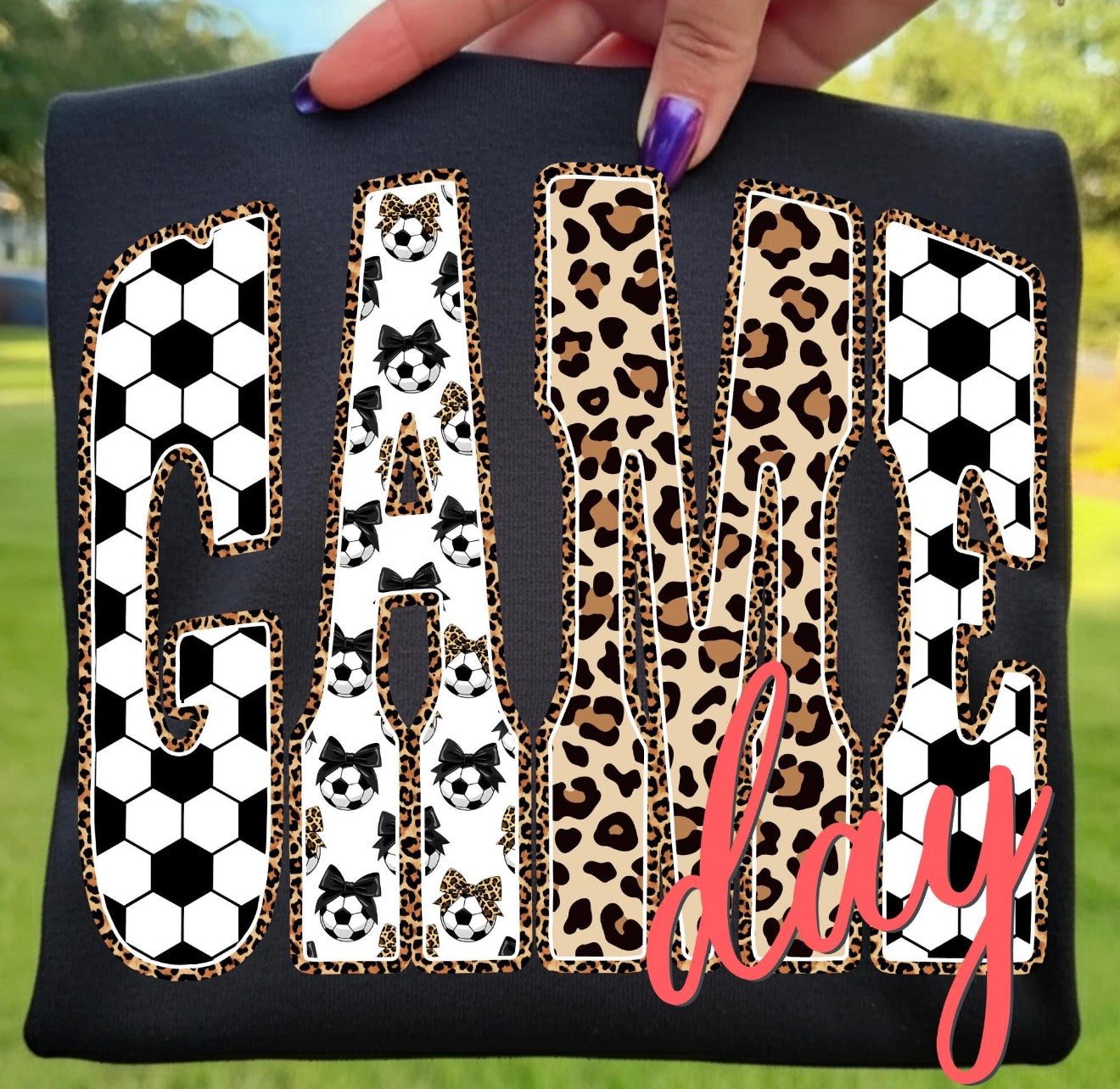 Oversized Game Day Soccer Leopard Tee