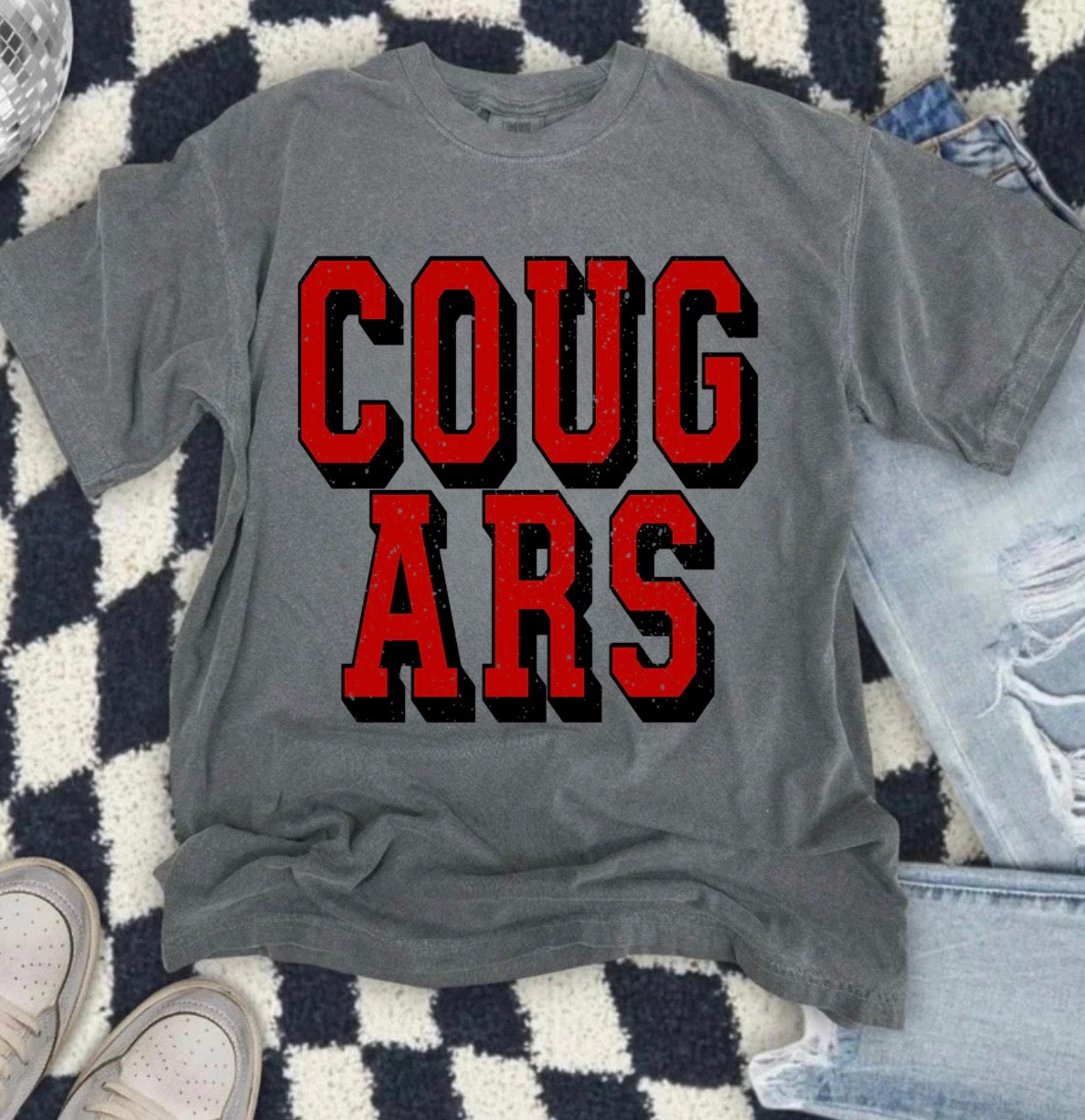 COUGARS block Letter Tee