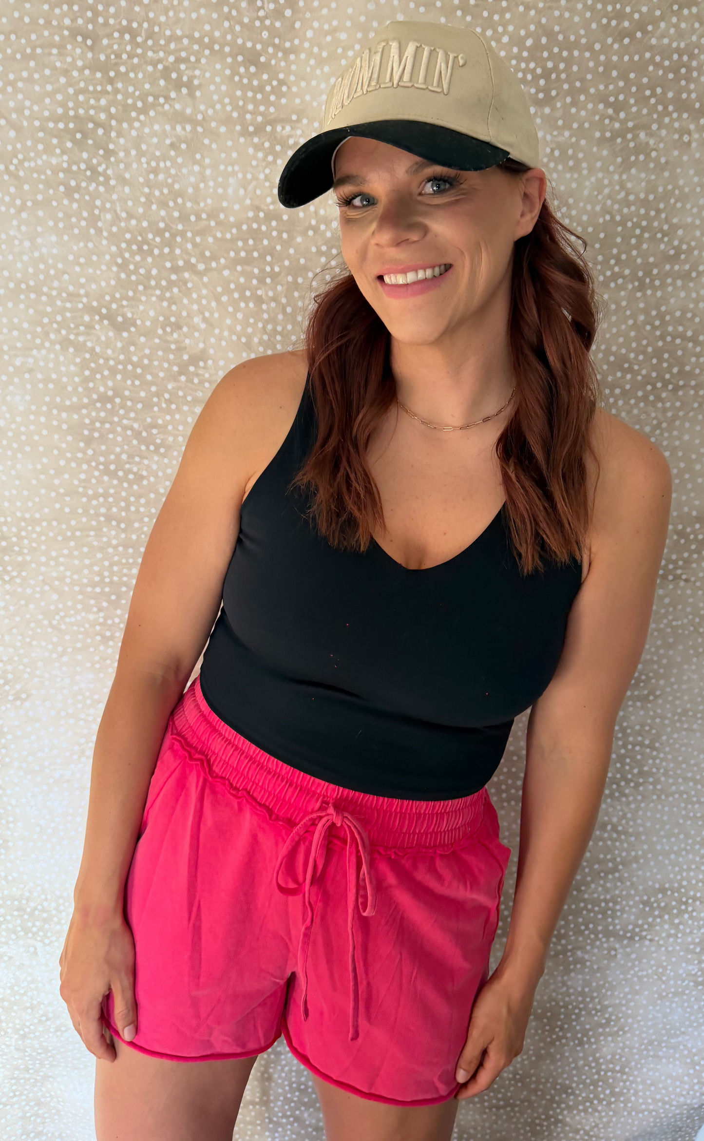 Hot Pink Raw Hem Soft Shorts