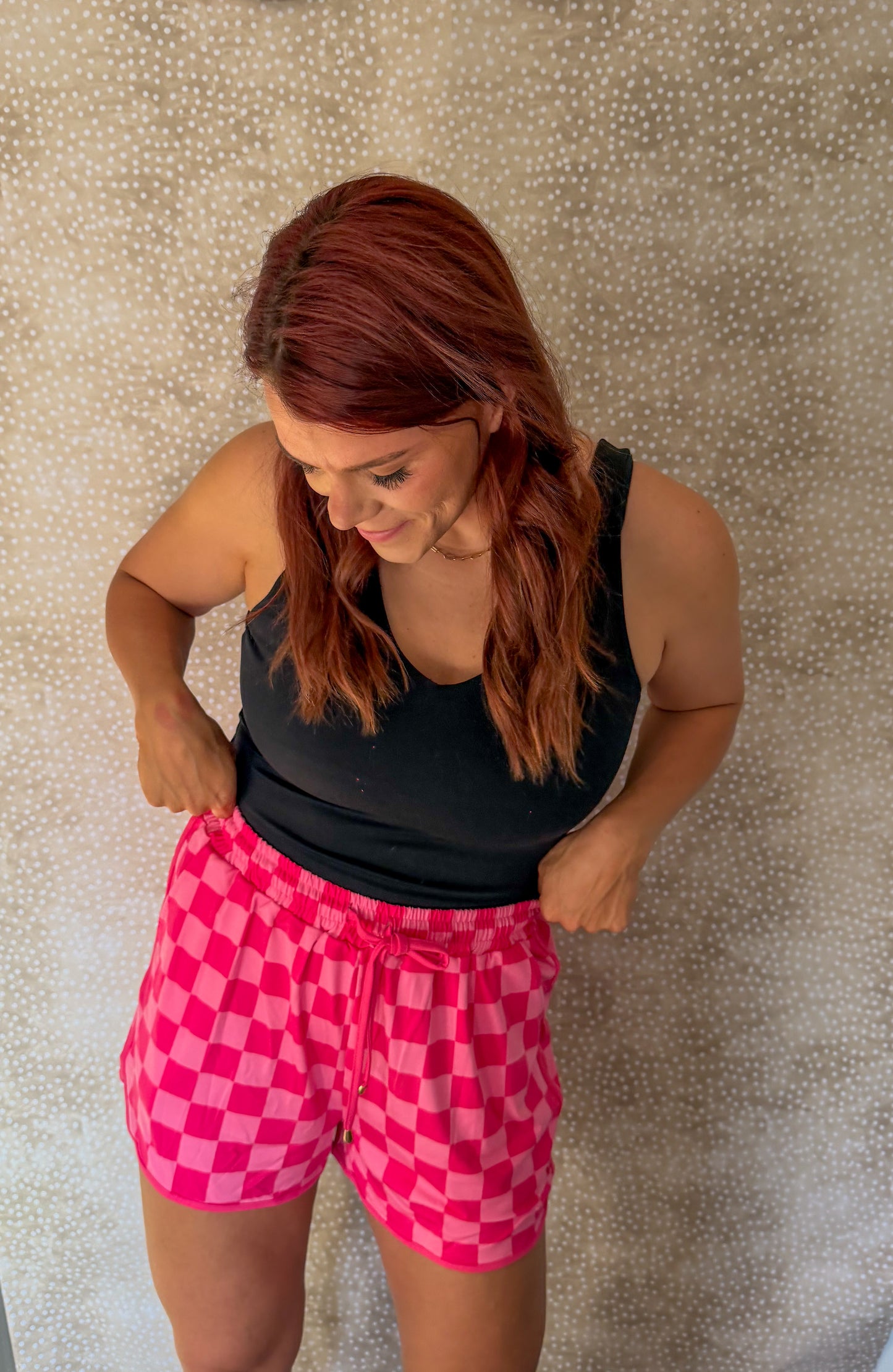 Pink Checkered Shorts