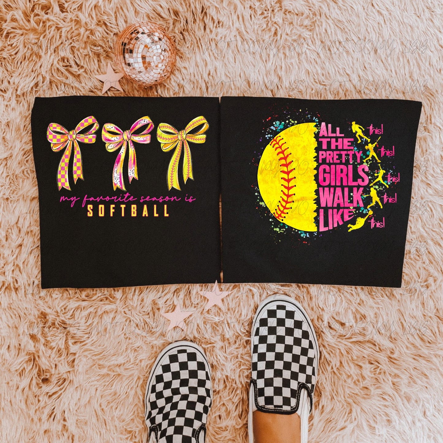 Fav Season is Softball bow tee
