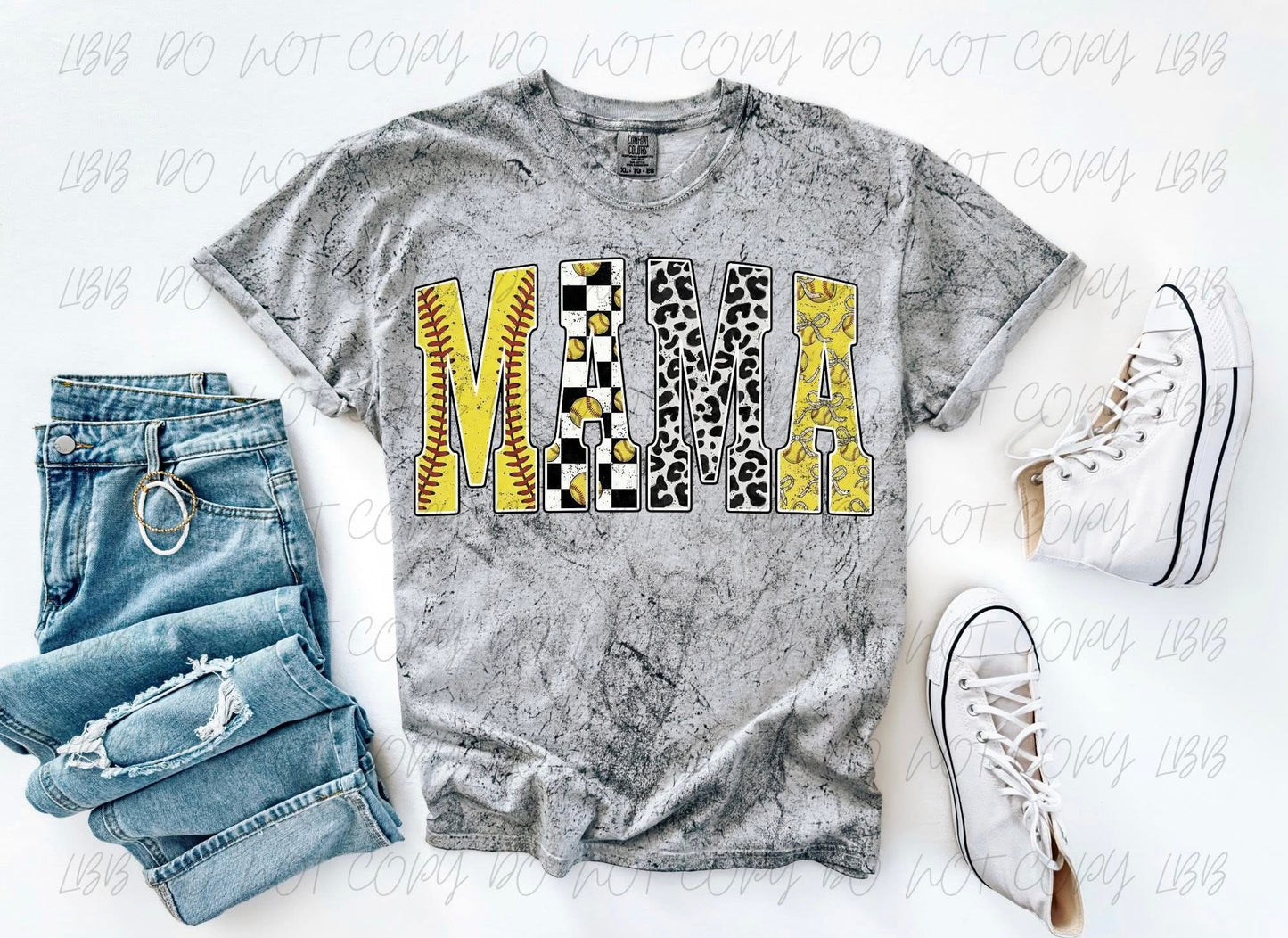 Softball Mama Checkered Leopard