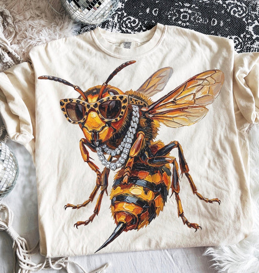 Boujee Glam Yellow Jacket Ivory Tee