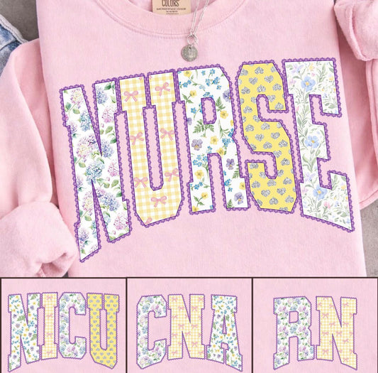 Purple Faux Lace Nurse Tee