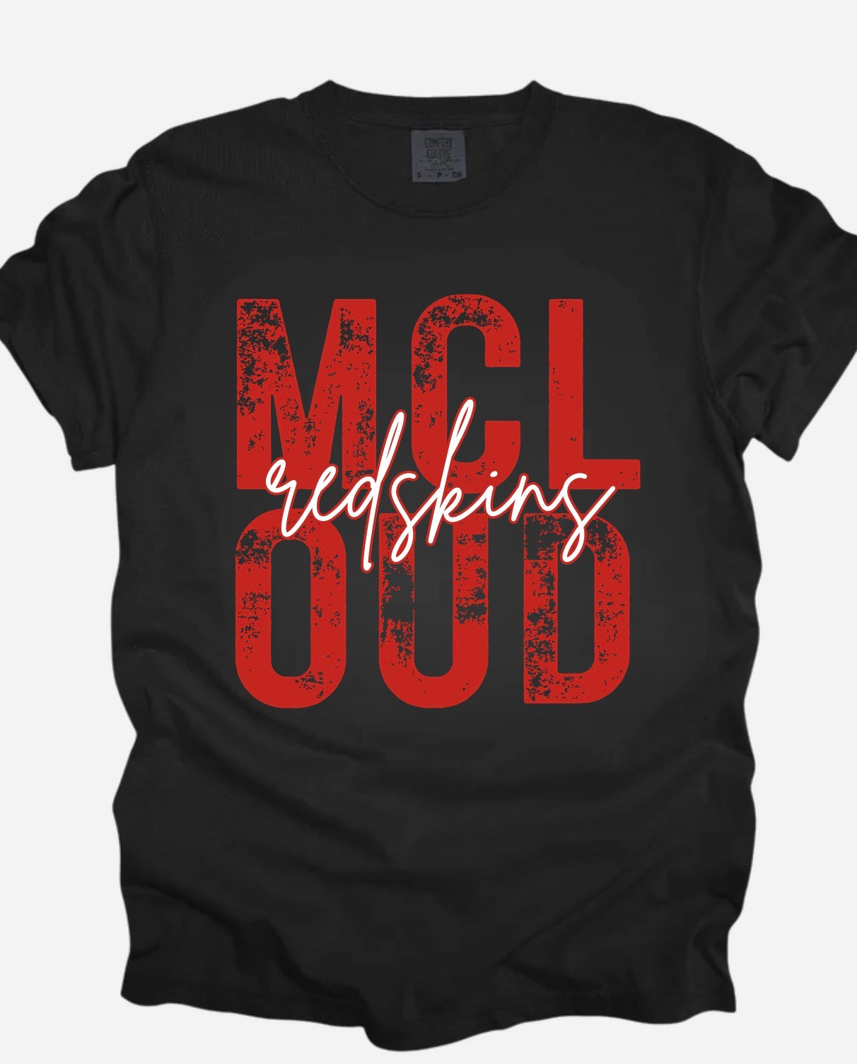 MCLOUD Stacked Redskins Black Tee
