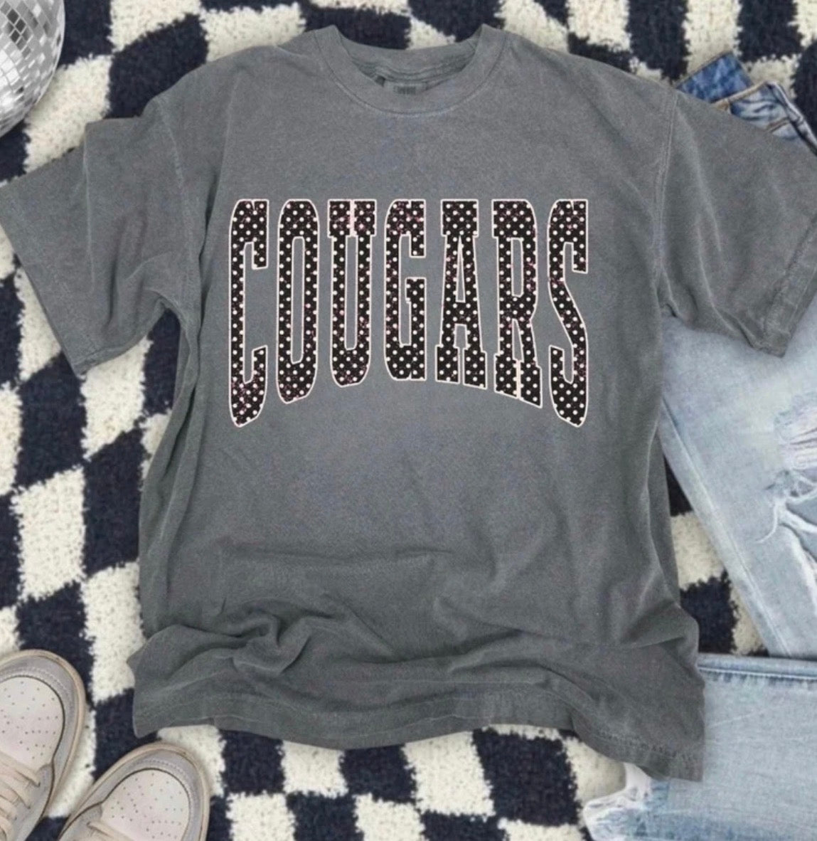 Cougars Black Polka Dot Pepper Tee