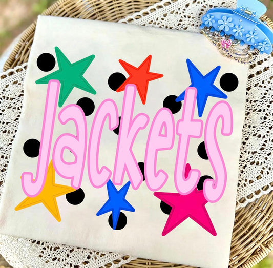 Colorful Stars Jackets Ivory Tee