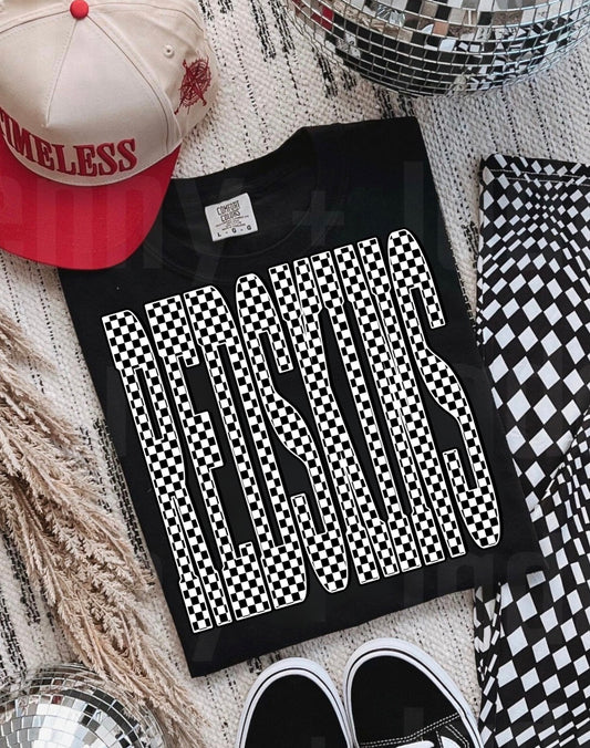 Checkered Oversized Redskins Black Tee