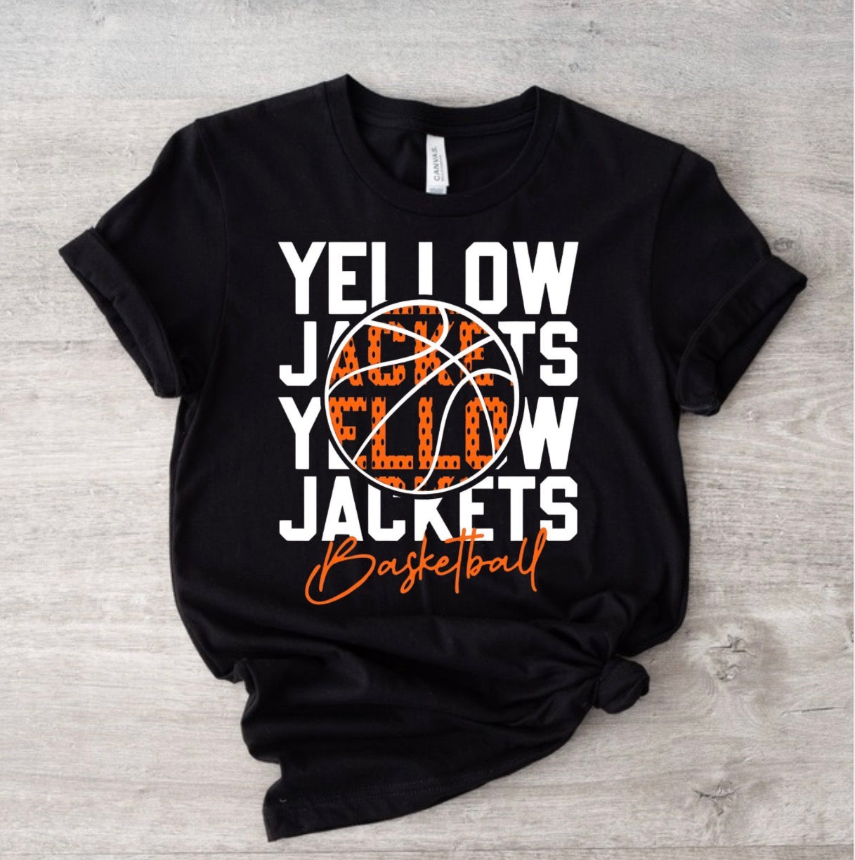 Yellow Jackets Basketball Black Tee