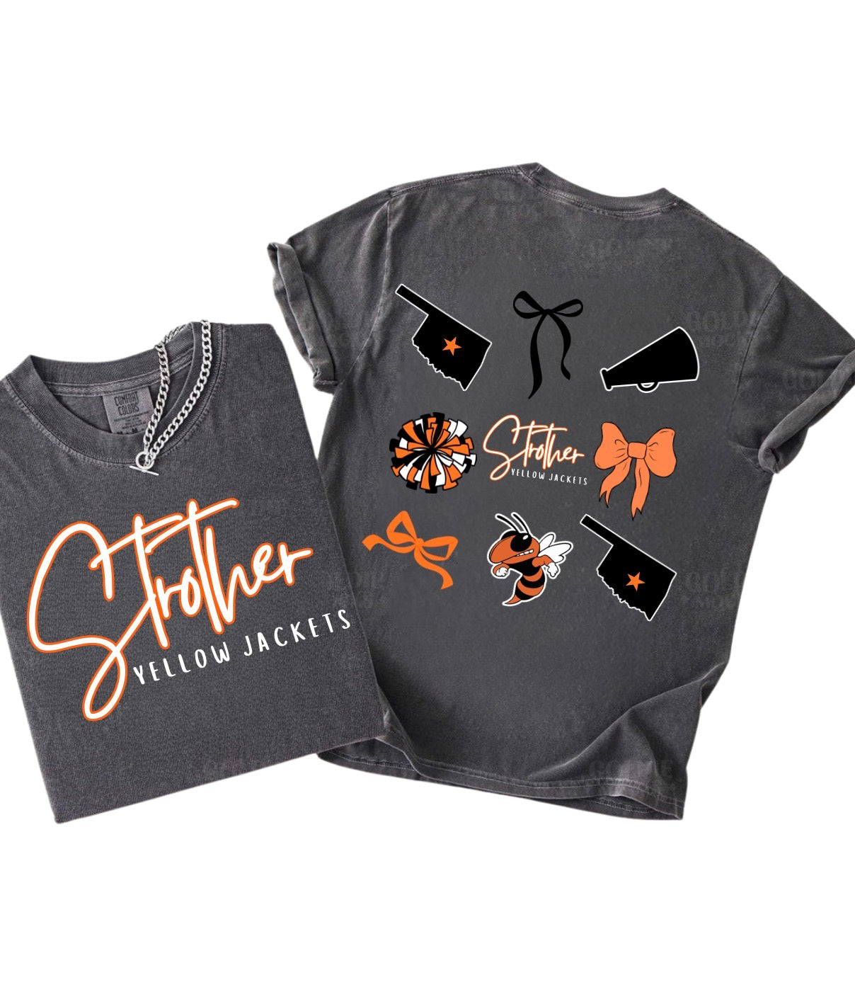 9 Spot Cheer Bows Front and Back Tee