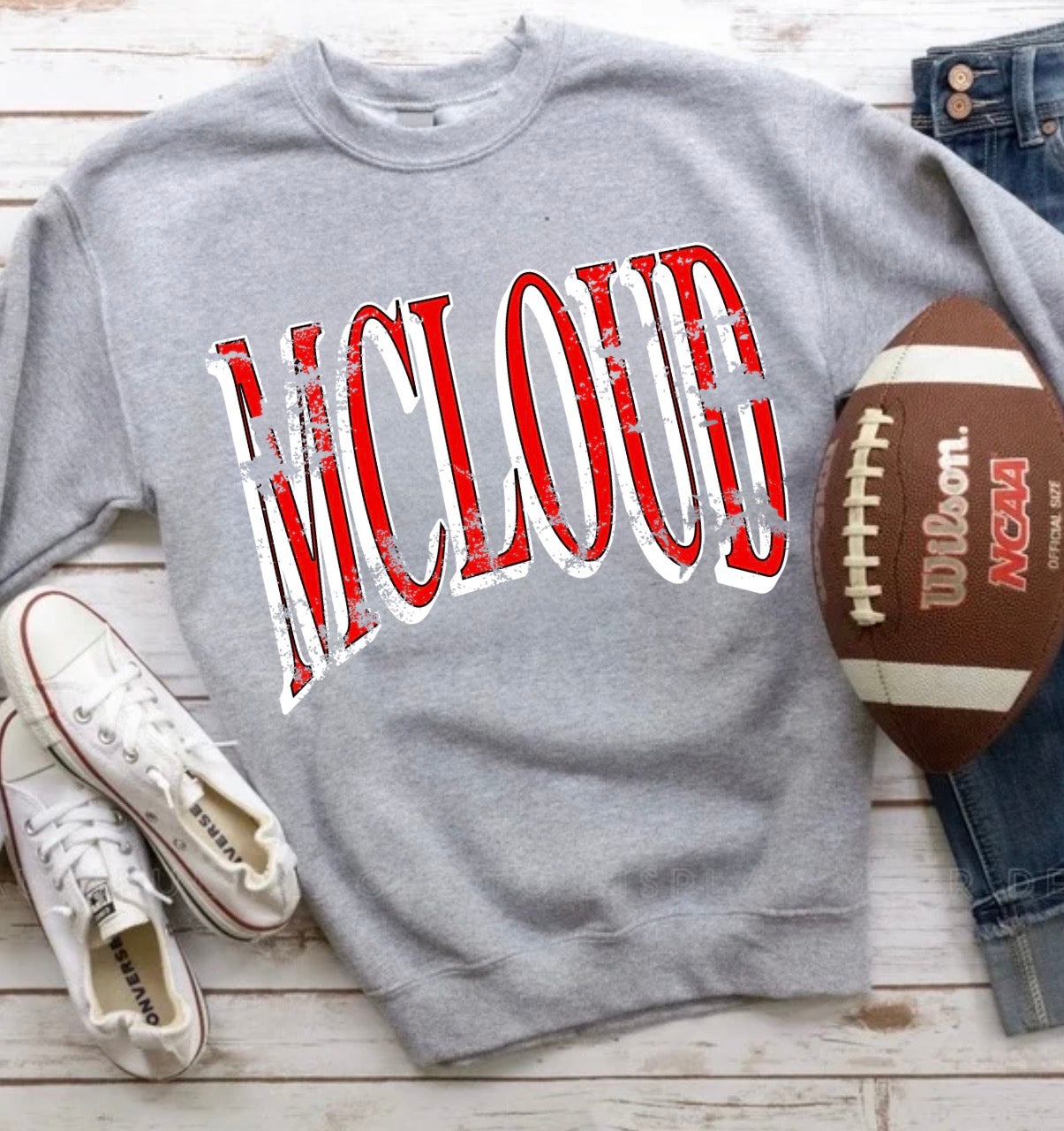 McLoud Distressed Basic Grey Sweatshirt