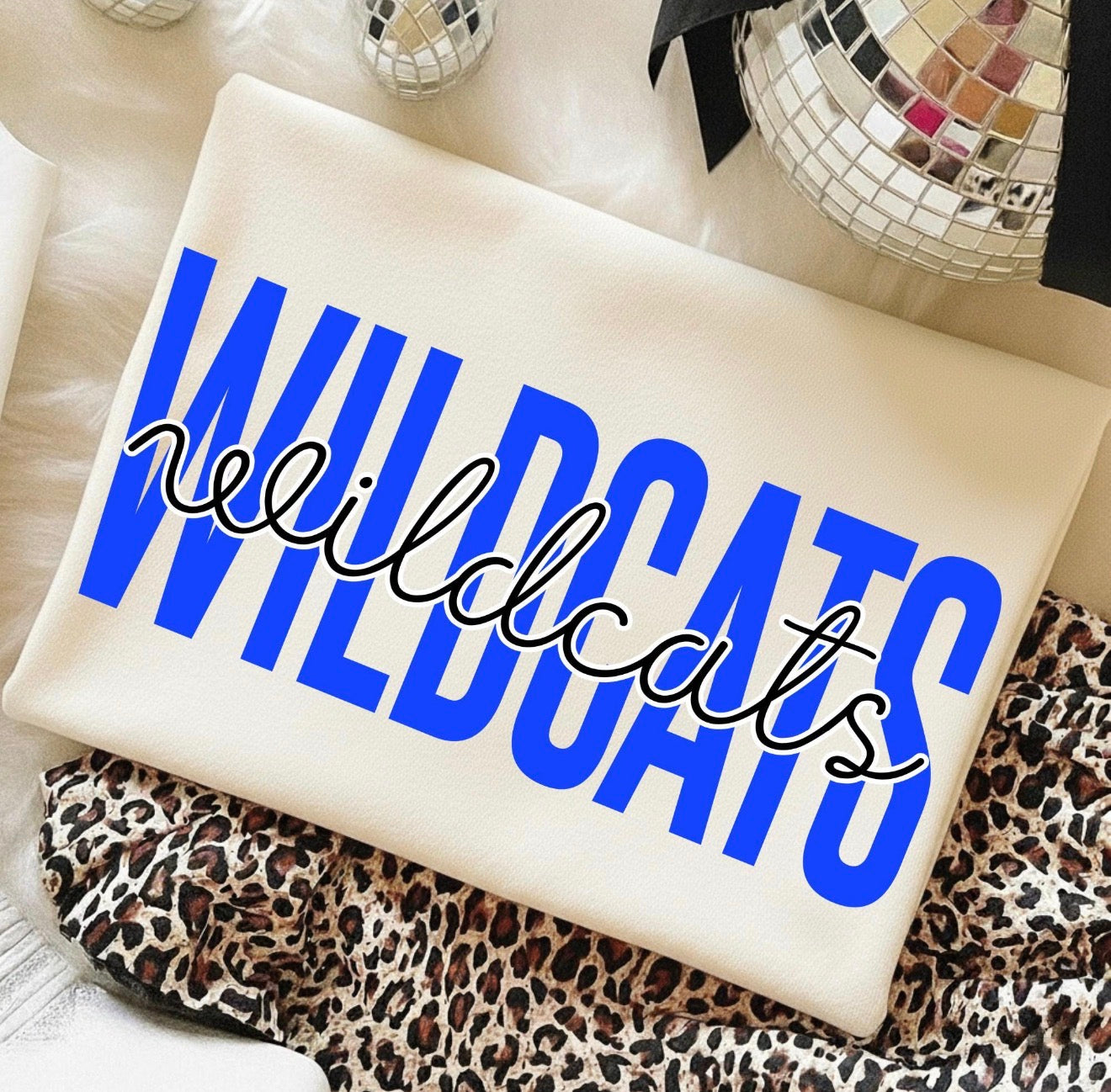Wildcats Block Cursive Tee