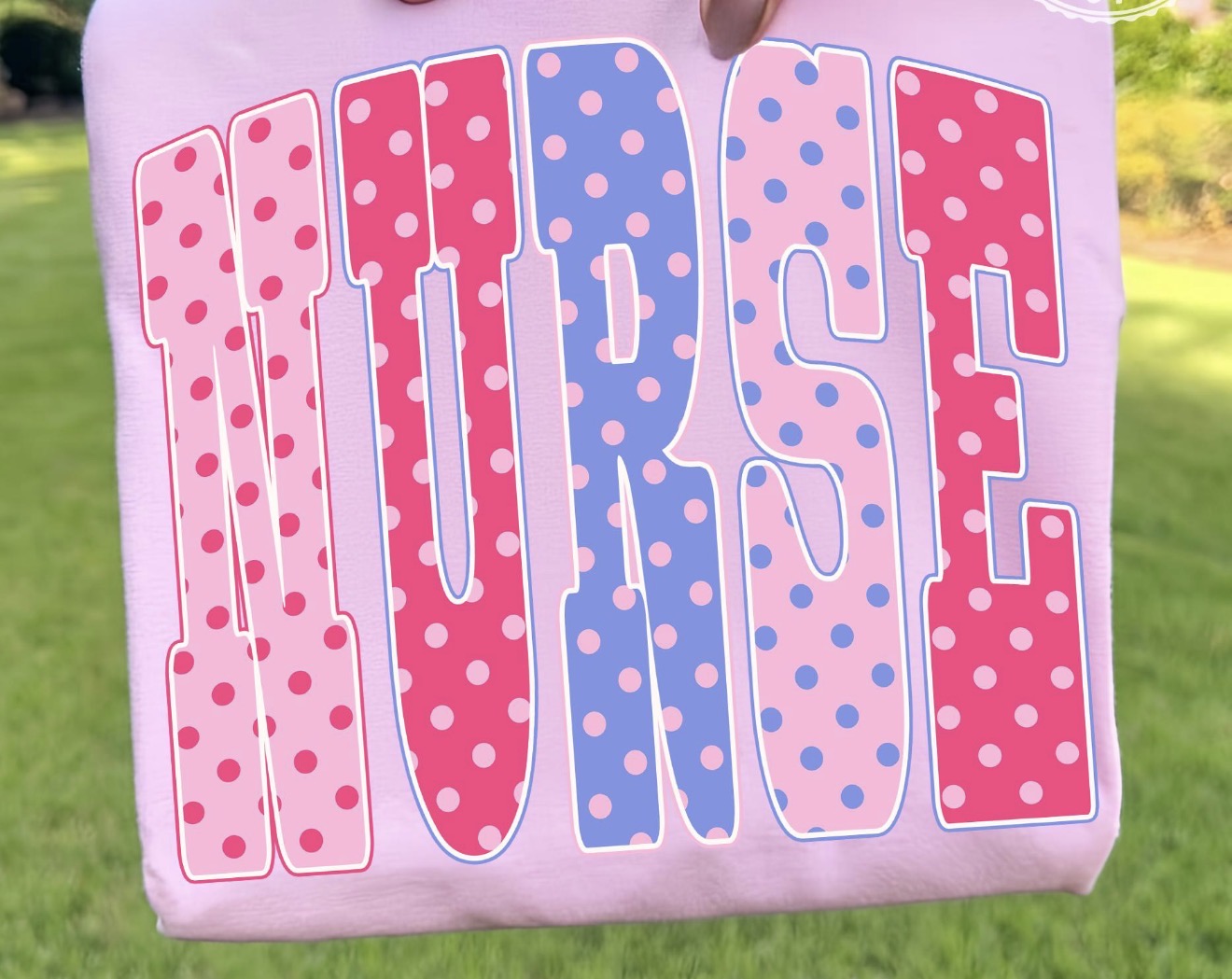 Pink Polka Dot Nurse Tee