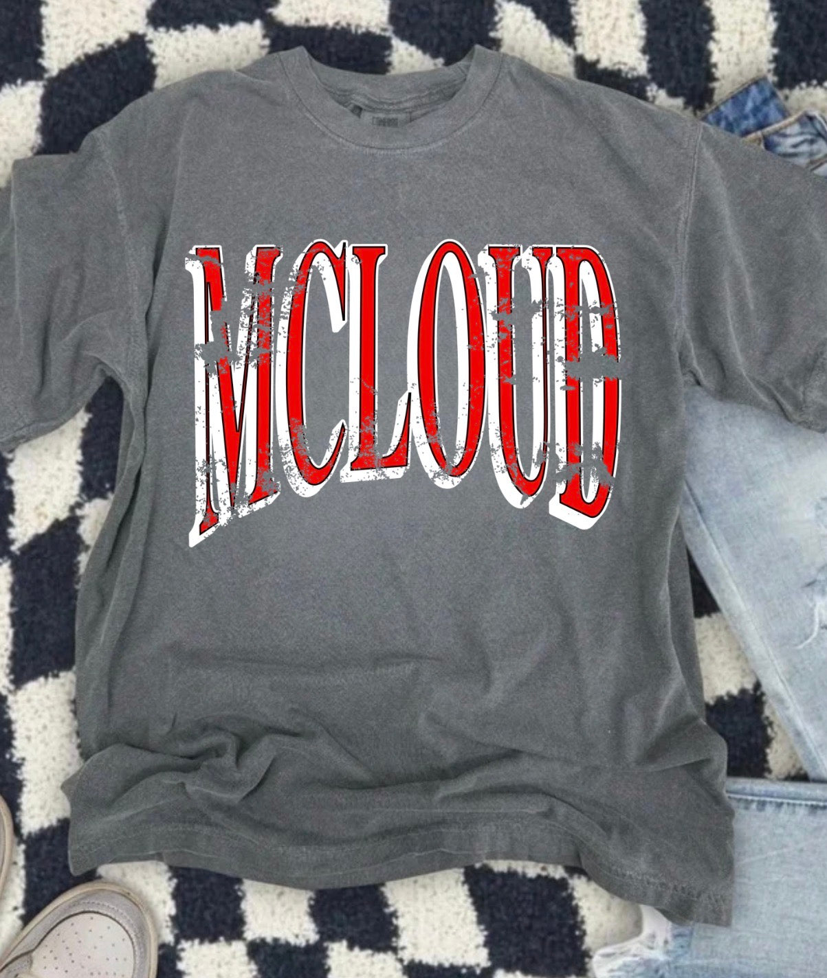 McLoud Distressed Basic Pepper Tee