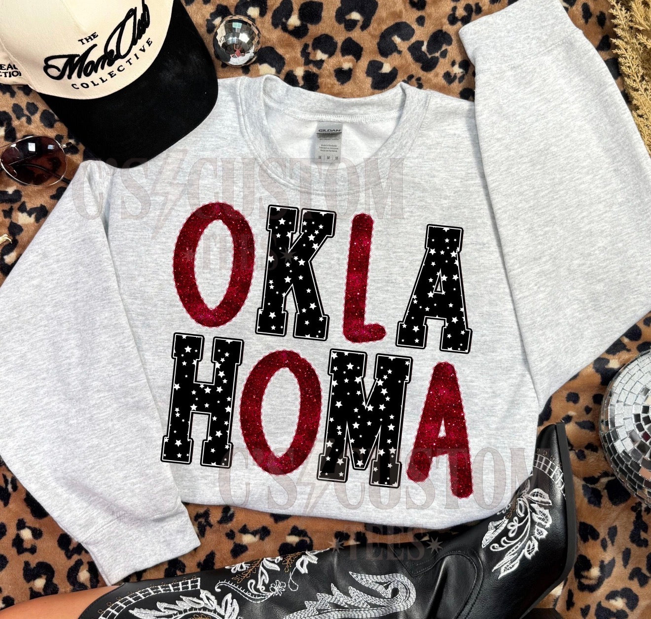 Oklahoma Star Font Tee