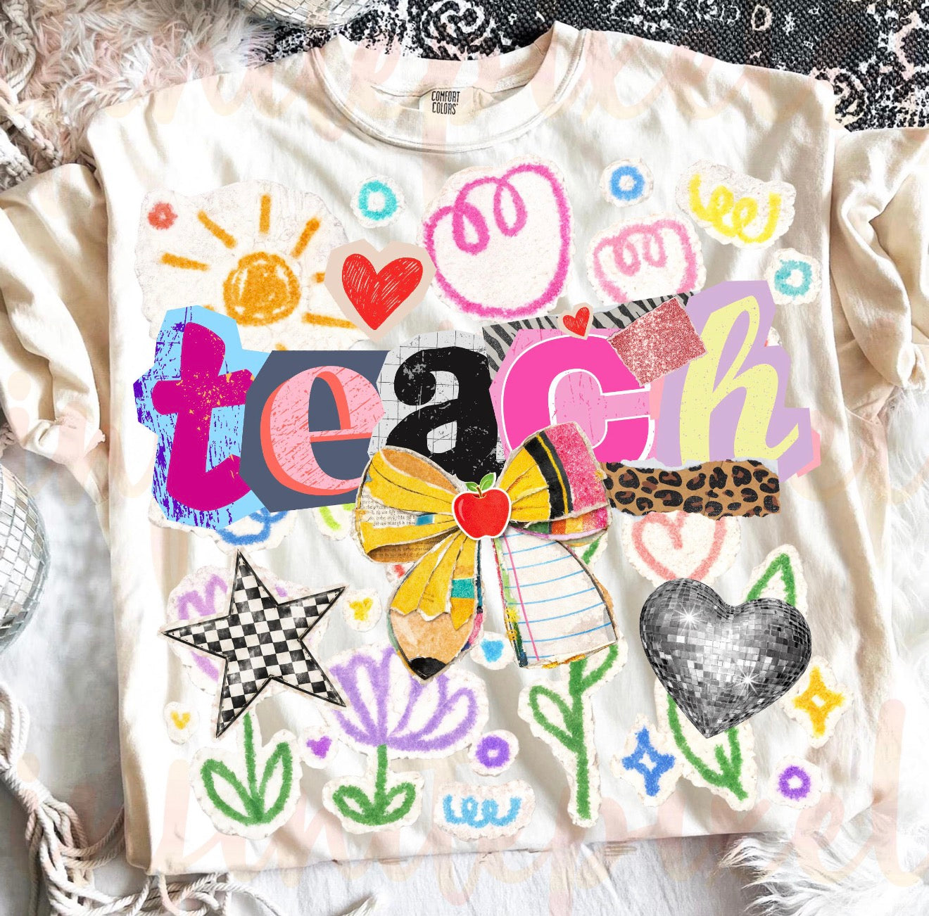 Teach Collage Retro Tee