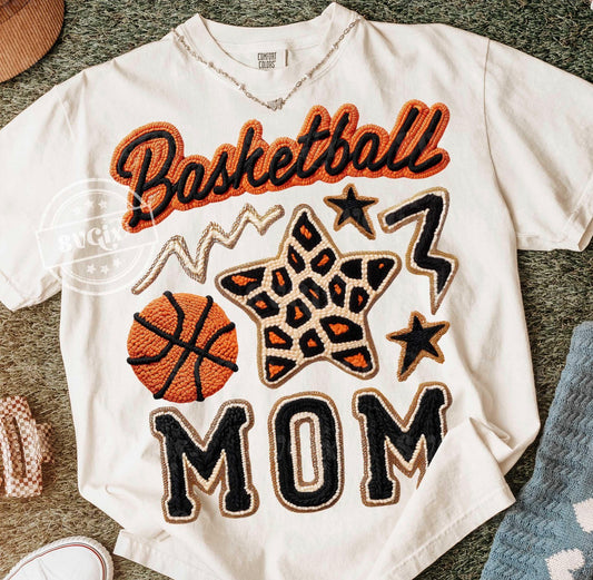 Basketball Mom Faux Embroidery