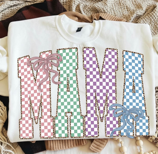 Mama Pastel Checkered Tee