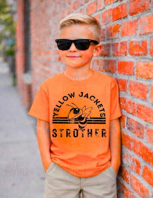 Yellow Jackets Strother Stripes Arch Orange YOUTH Tee