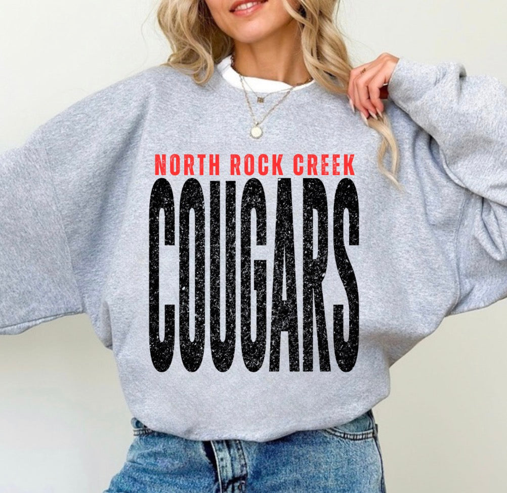 Oversized Cougars Sweatshirt Black and Red
