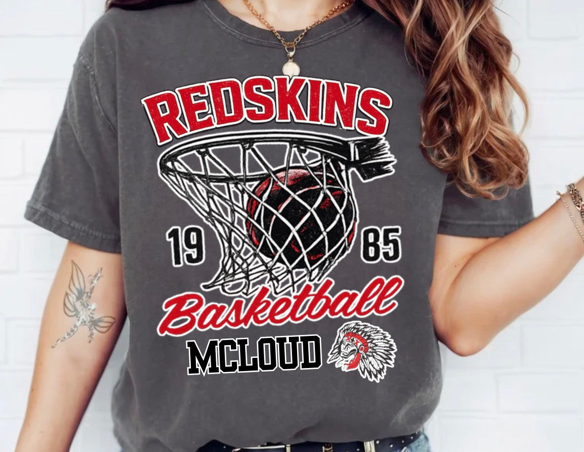 McLoud Redskins Basketball Tee
