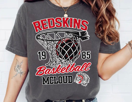 McLoud Redskins Basketball Tee