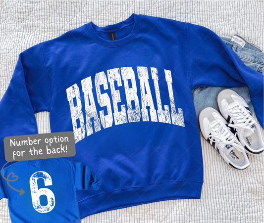 Simple Baseball Varsity Font Number Option