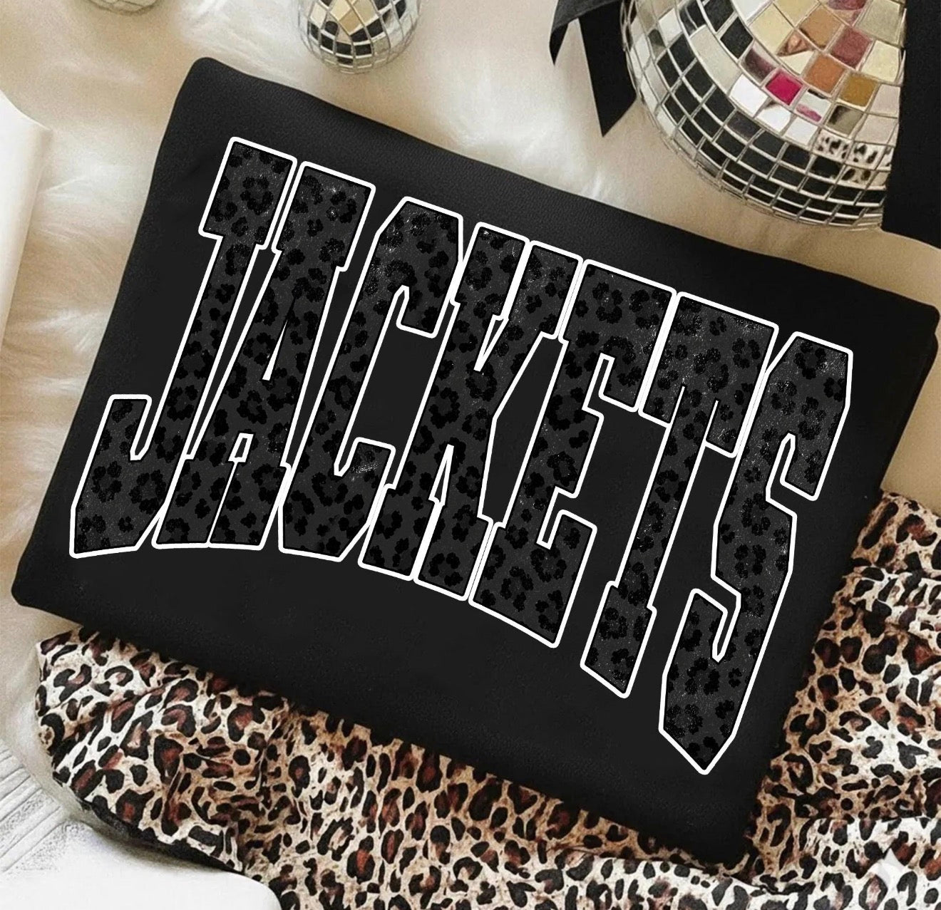 Black Leopard Jackets Black Tee