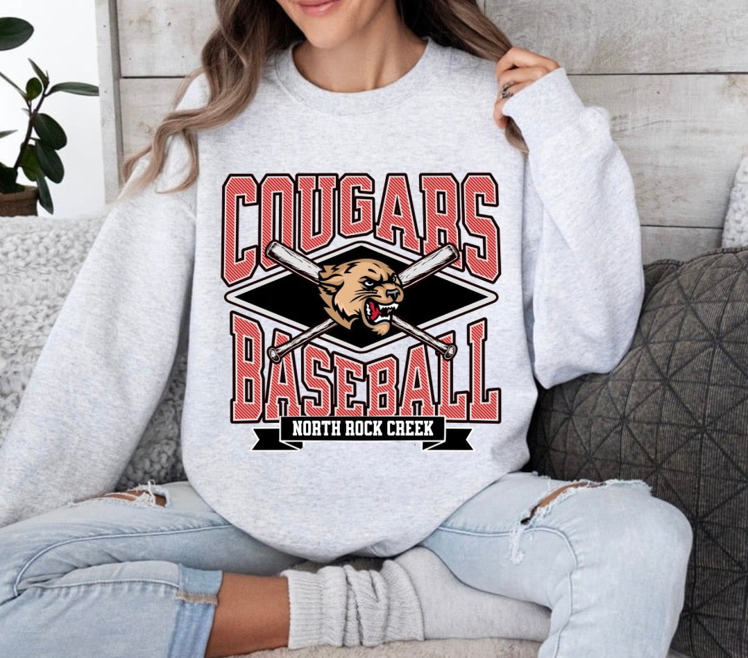 Cougars Baseball Ash Grey Sweatshirt