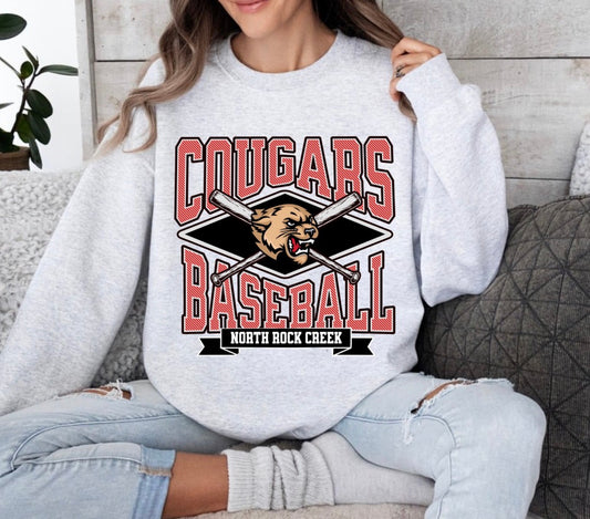 Cougars Baseball Ash Grey Sweatshirt