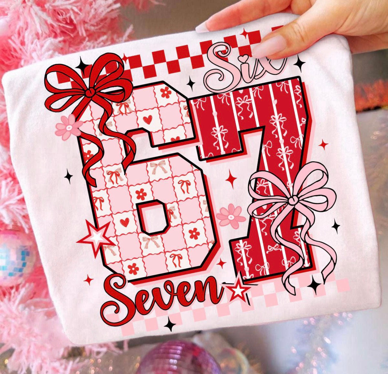 67 Bows Red Pink Youth