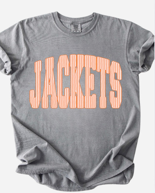 Orange Stripe Jackets pepper Tee